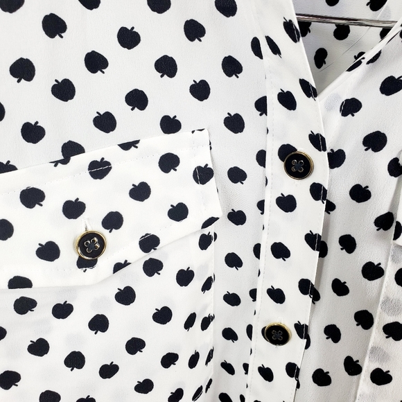 Jones New York XS Button Down White Black - Picture 7 of 13